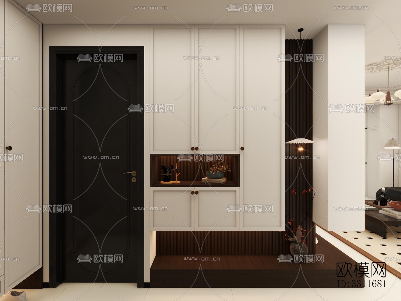 现代客餐厅效果图下载（渲染图1）