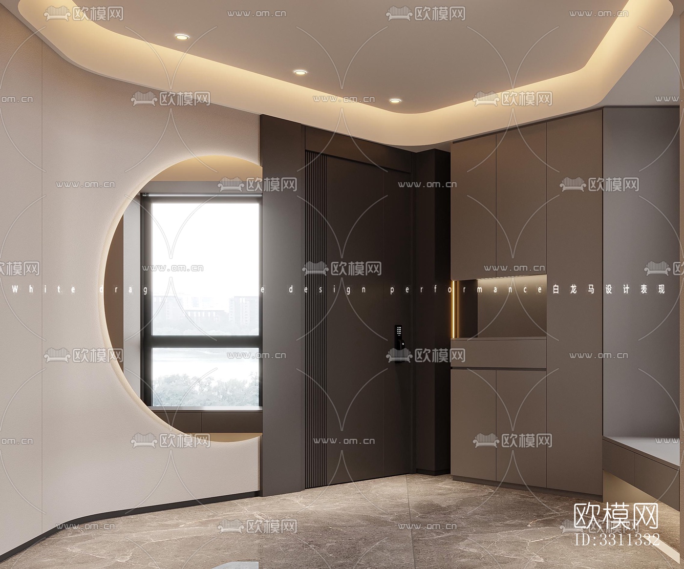 现代客餐厅效果图下载（渲染图5）