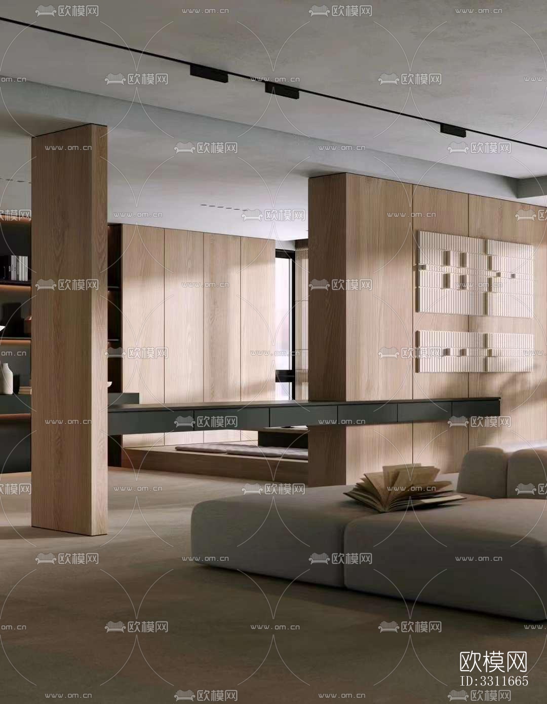 现代客餐厅效果图下载（渲染图2）