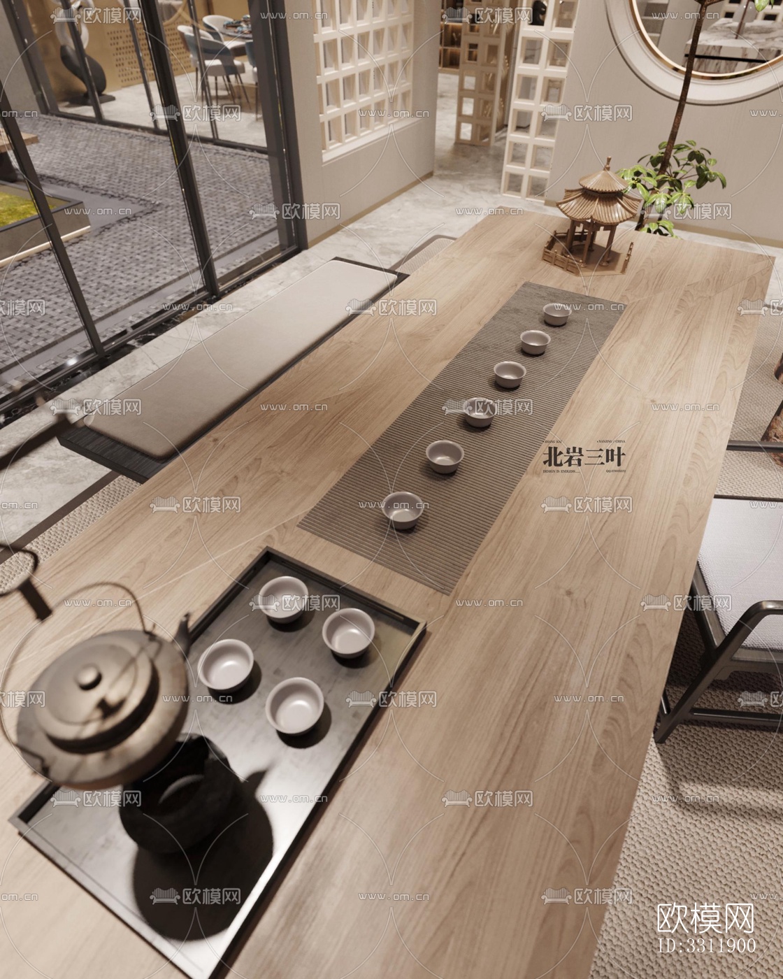 现代茶室效果图下载（渲染图3）