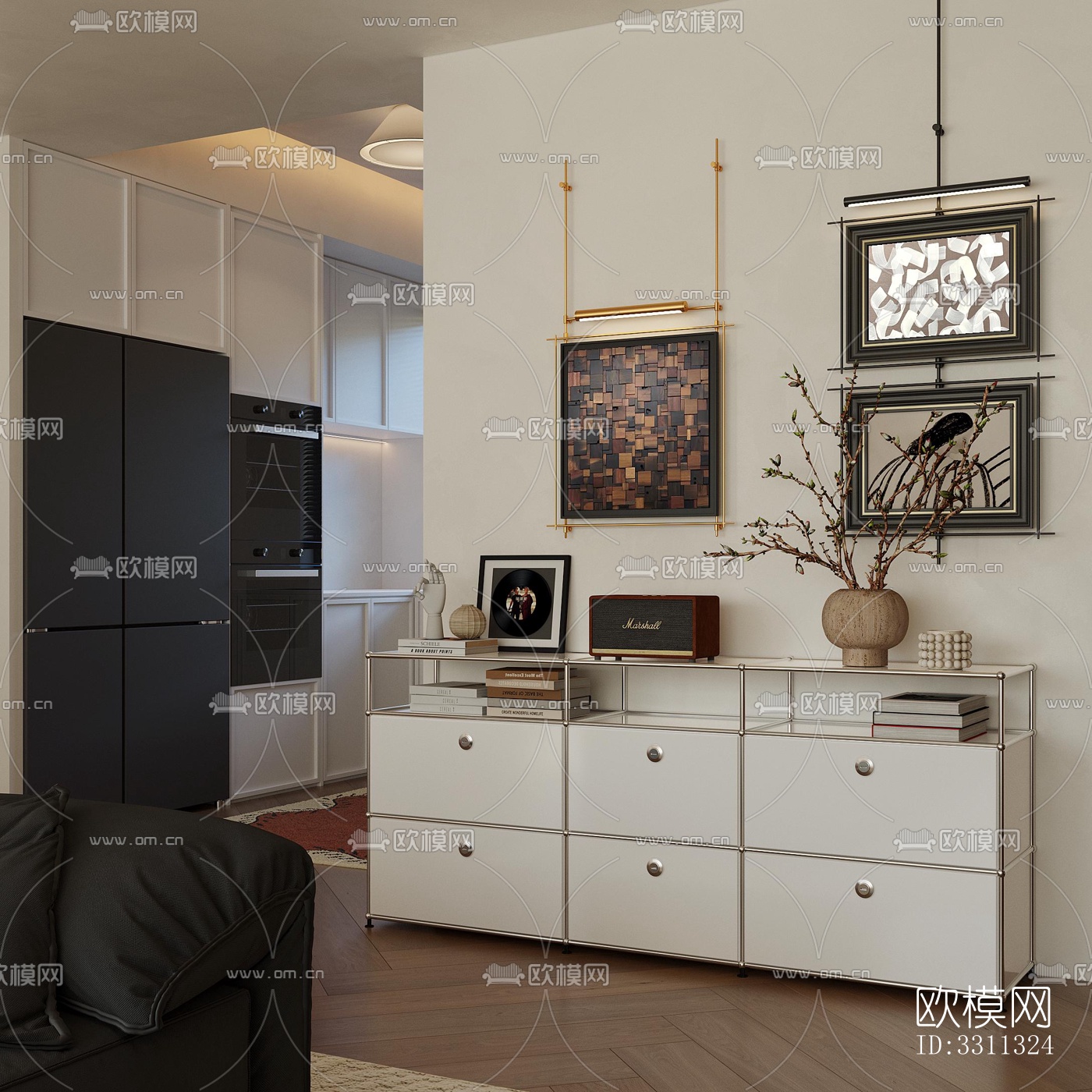 现代客餐厅效果图下载（渲染图6）