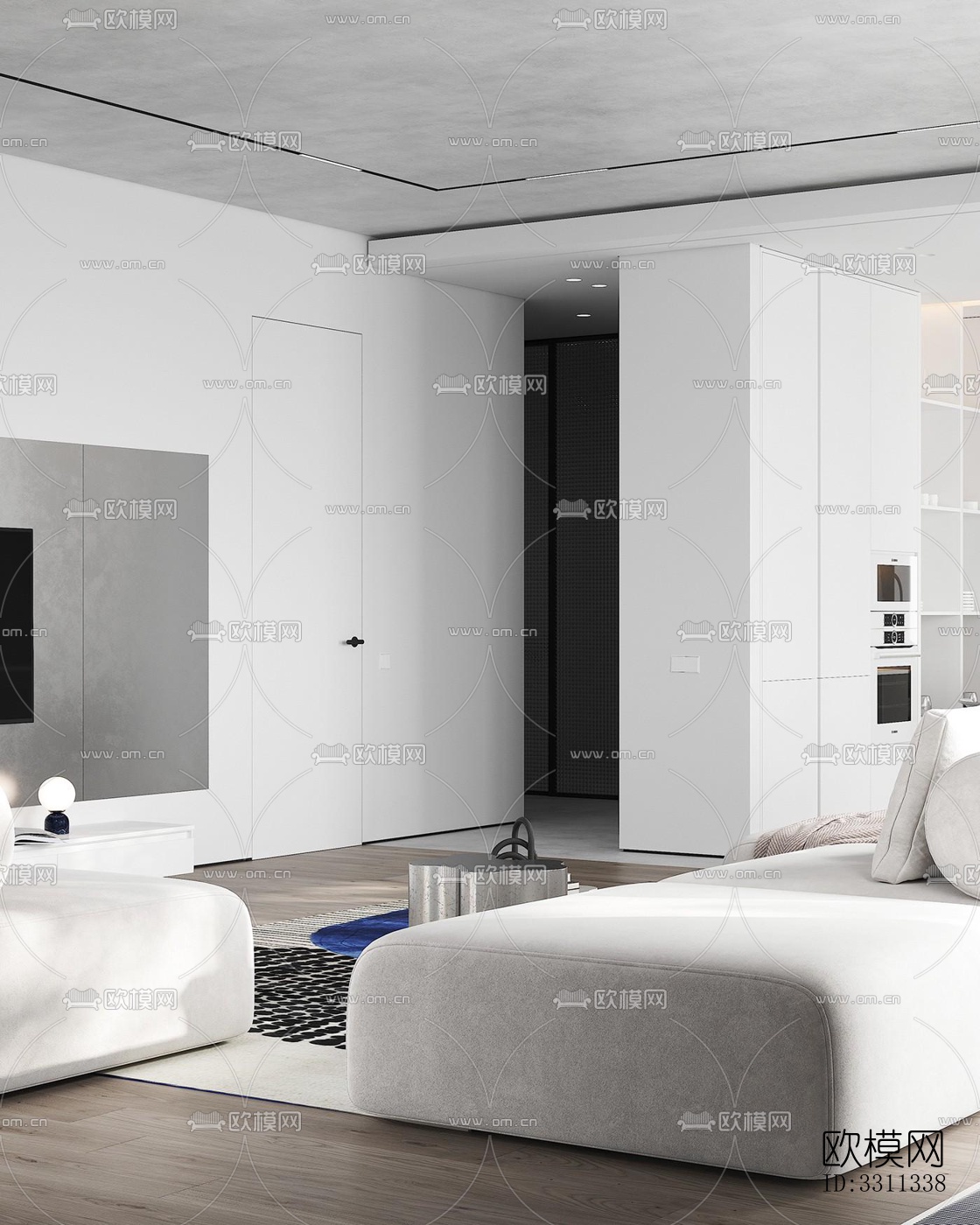 现代客餐厅效果图下载（渲染图7）