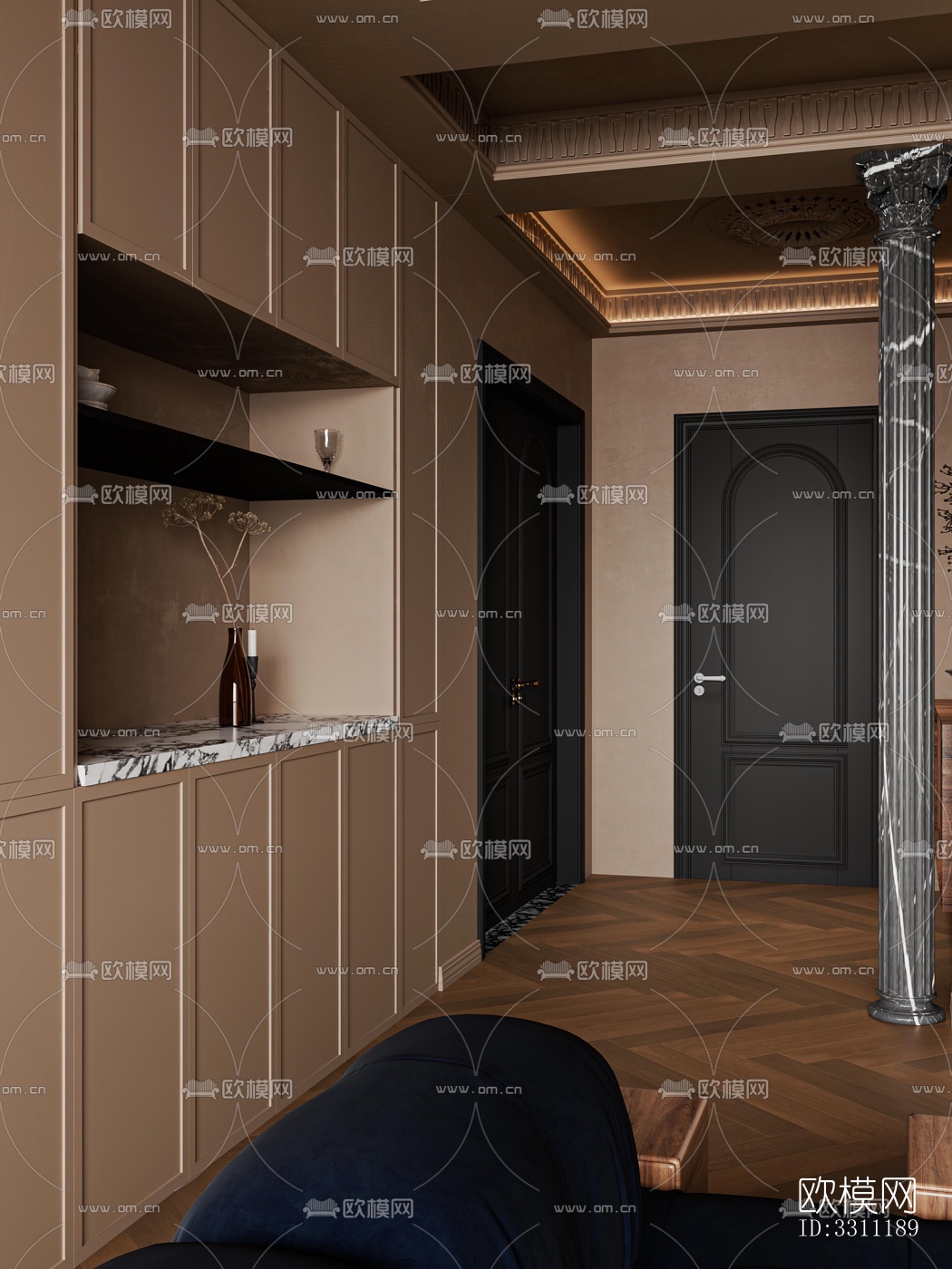 现代客餐厅效果图下载（渲染图5）