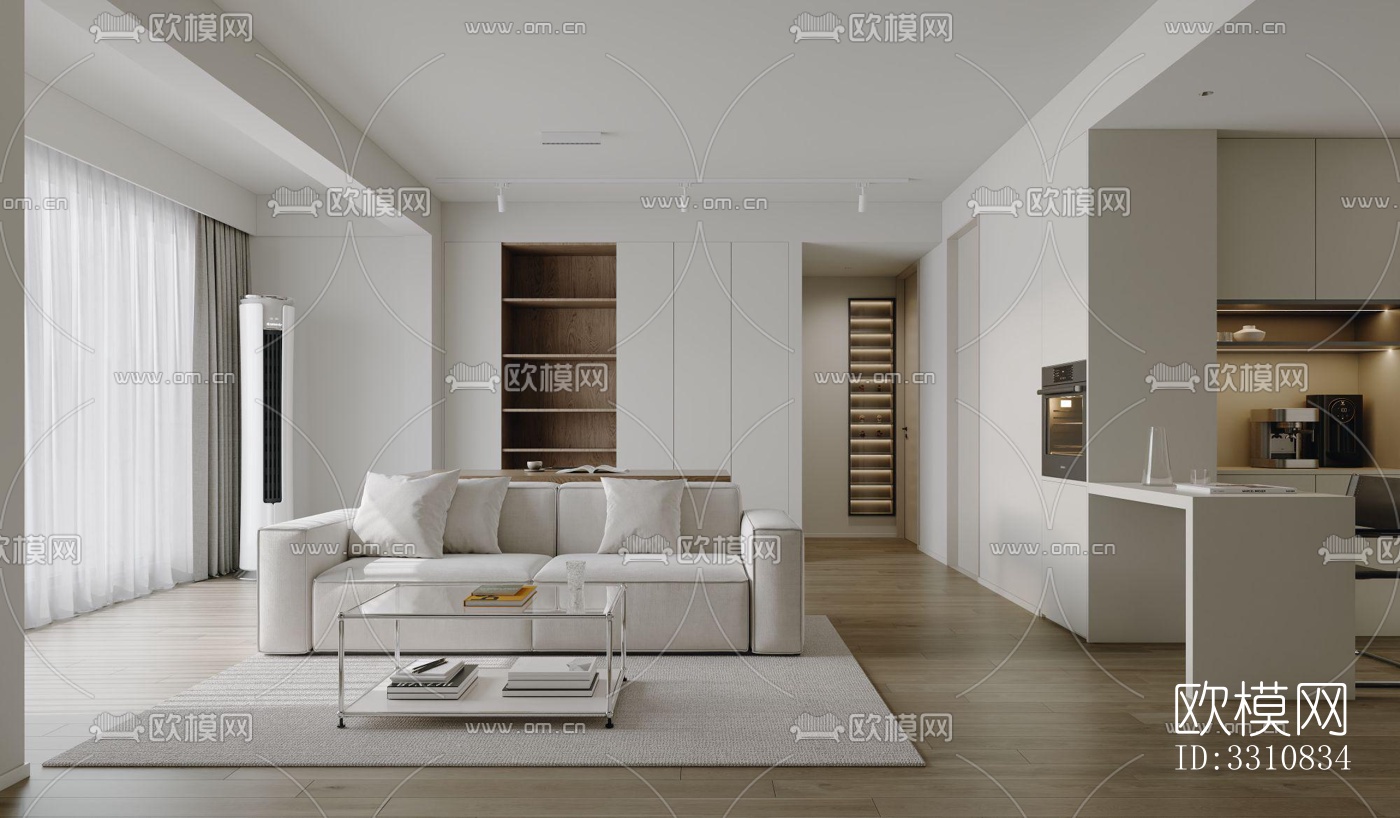 现代客餐厅效果图下载（渲染图2）