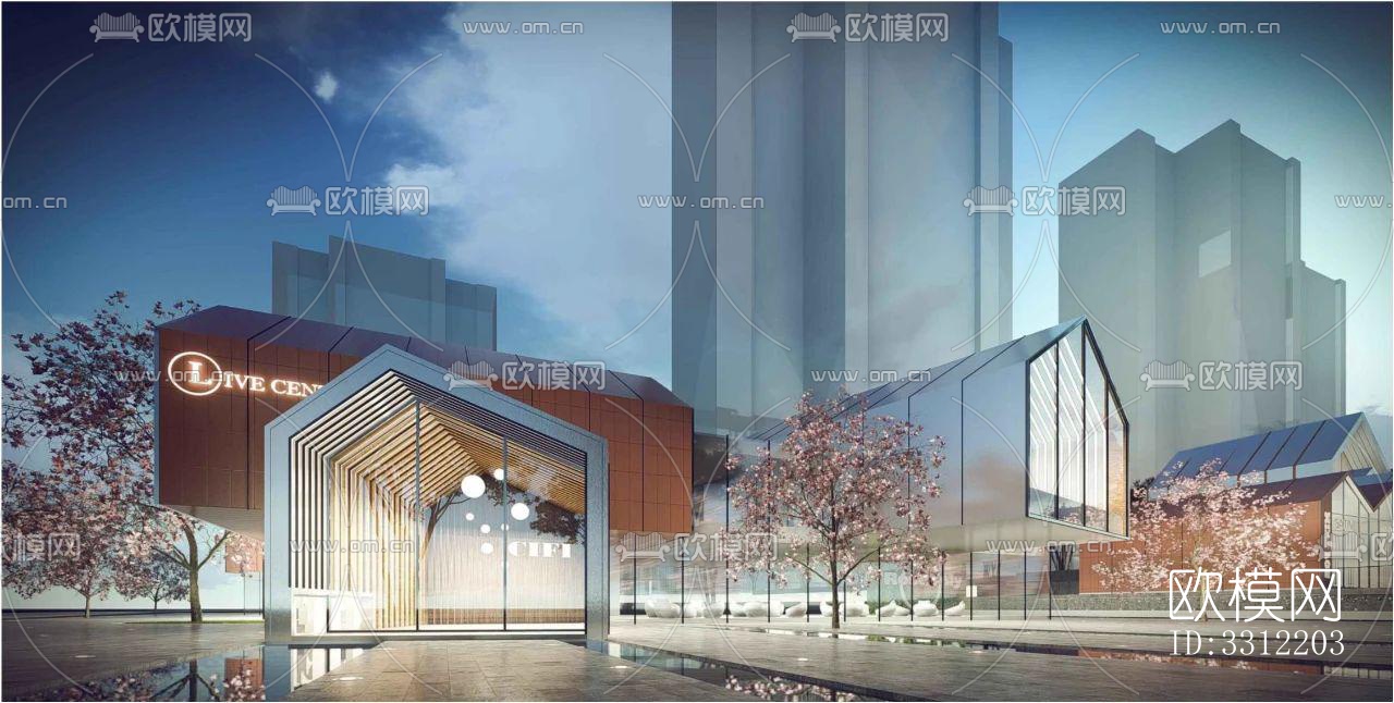 现代幼儿园效果图下载（渲染图1）