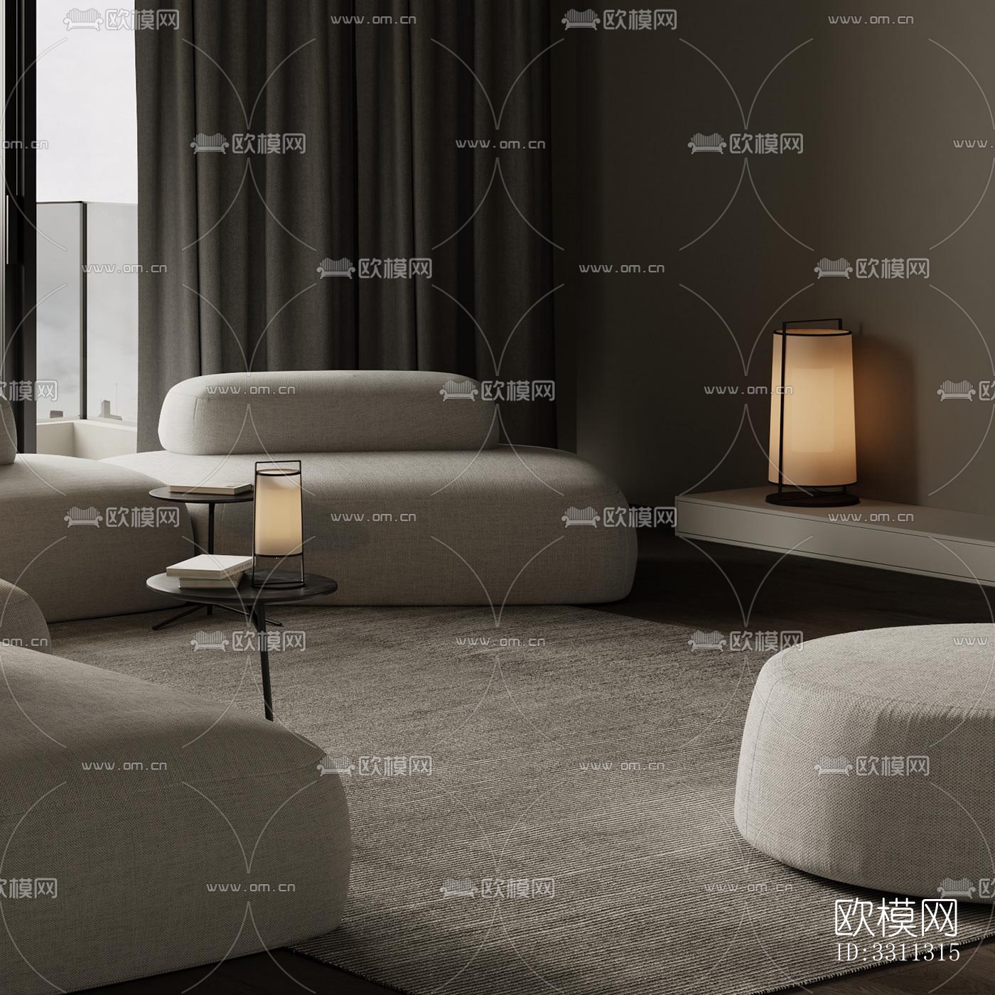 现代客餐厅效果图下载（渲染图10）