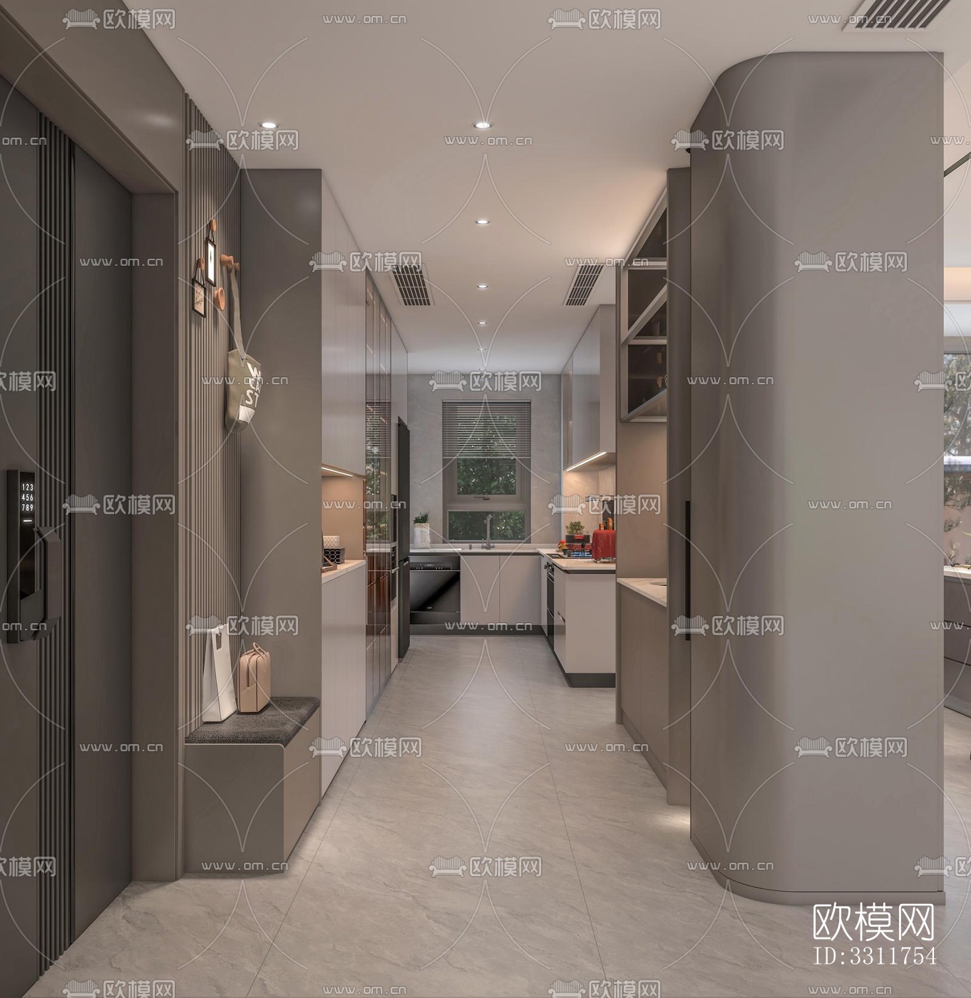 现代客餐厅效果图下载（渲染图18）