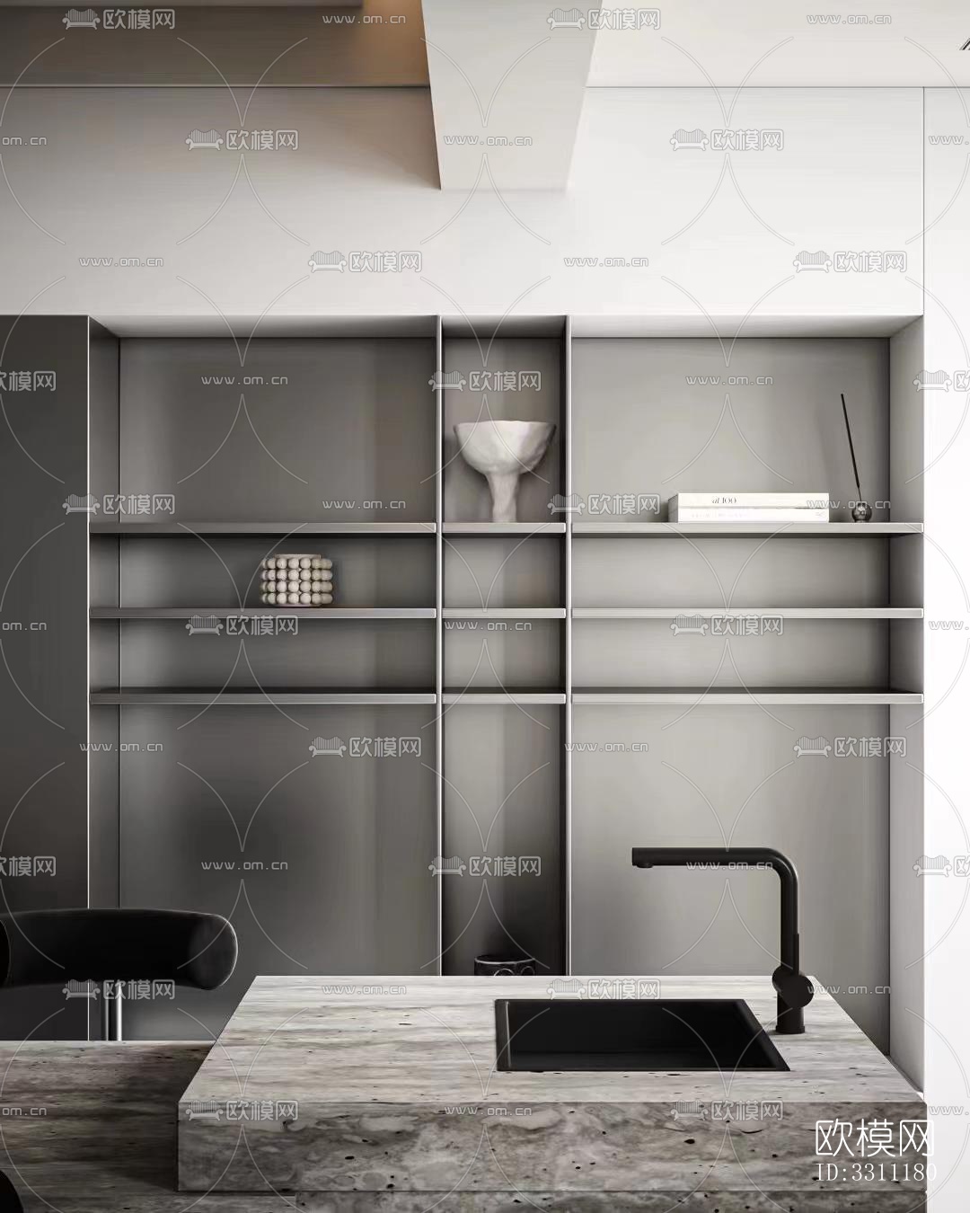 现代客餐厅效果图下载（渲染图7）