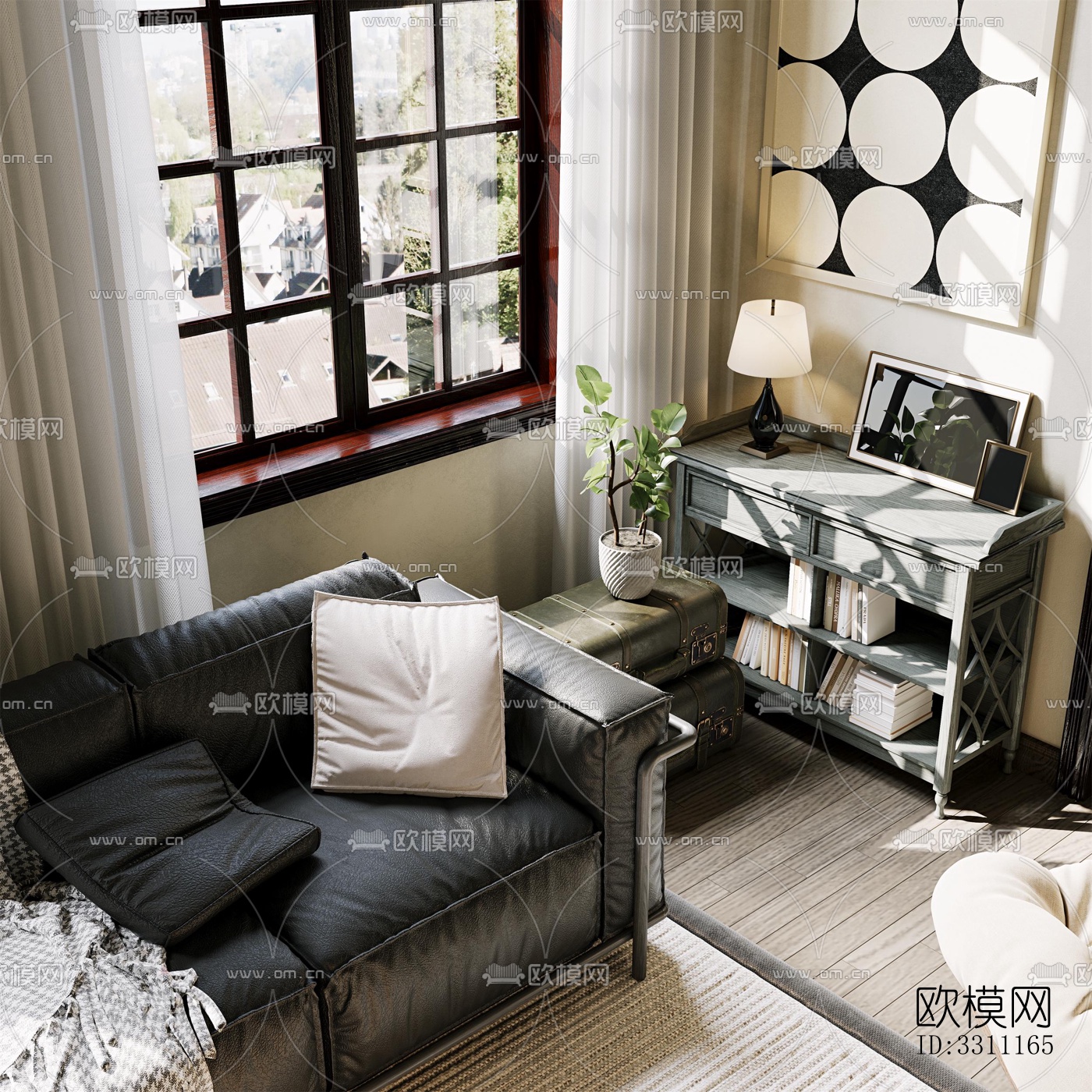 现代客餐厅效果图下载（渲染图2）