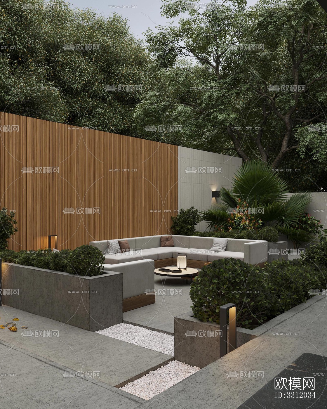 现代阳台花园效果图下载（渲染图4）