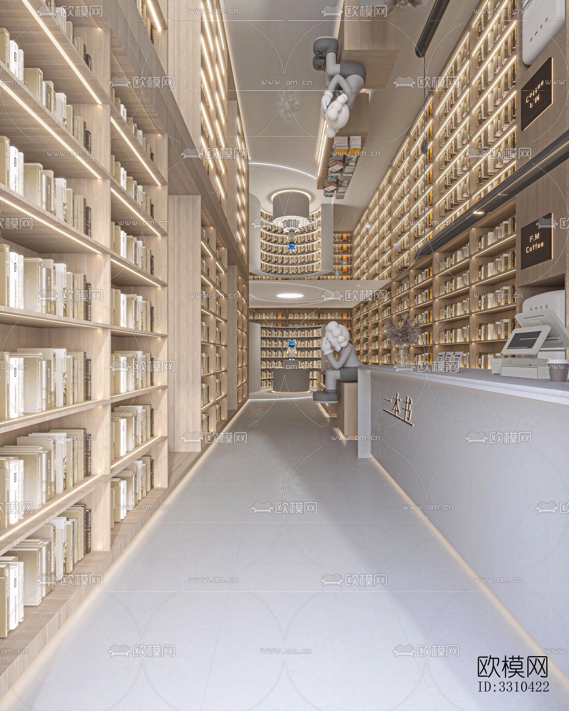 现代图书馆效果图下载（渲染图1）