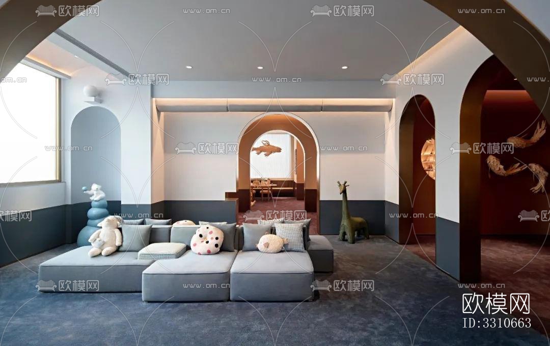 现代儿童游乐效果图下载（渲染图2）