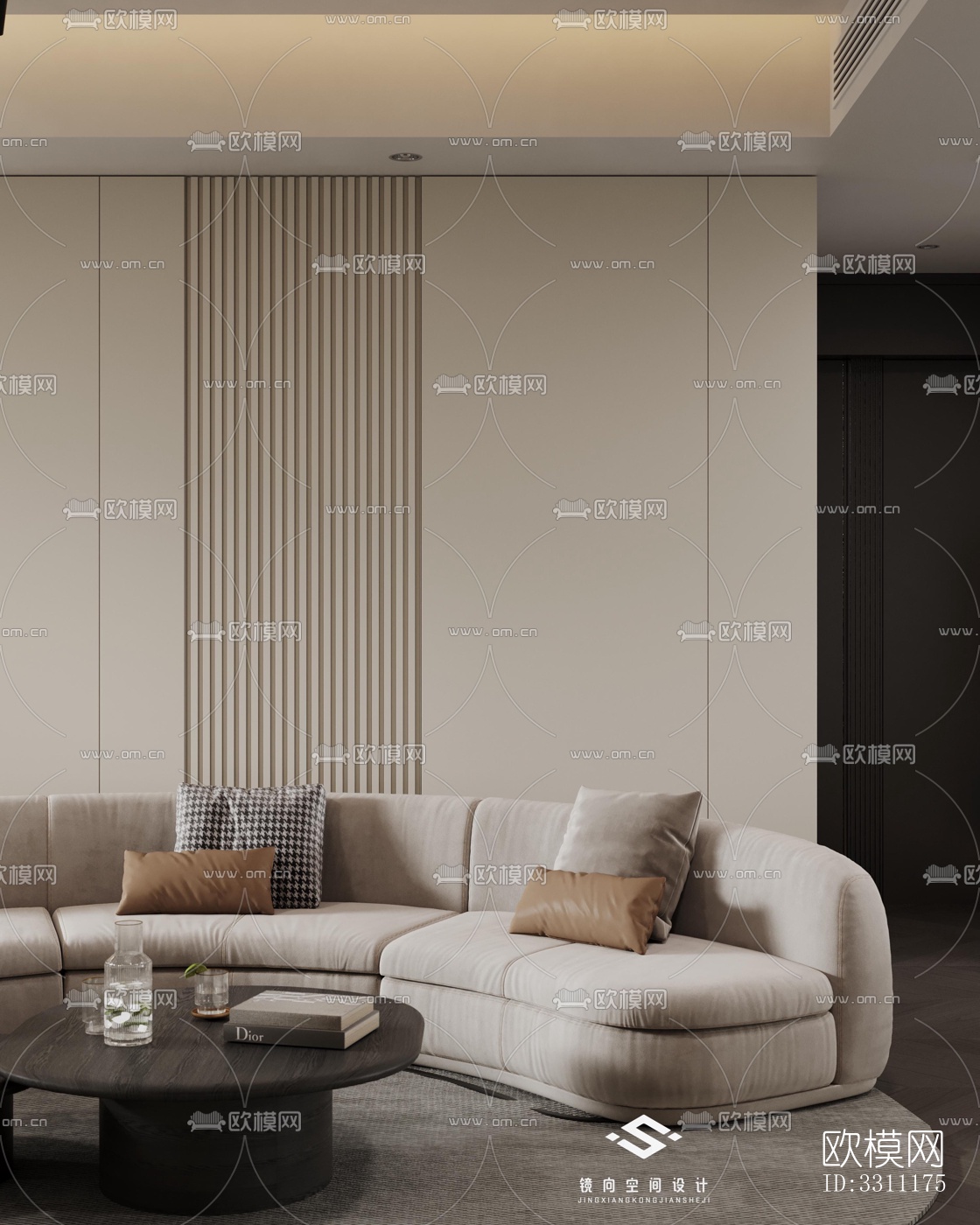 现代客餐厅效果图下载（渲染图6）