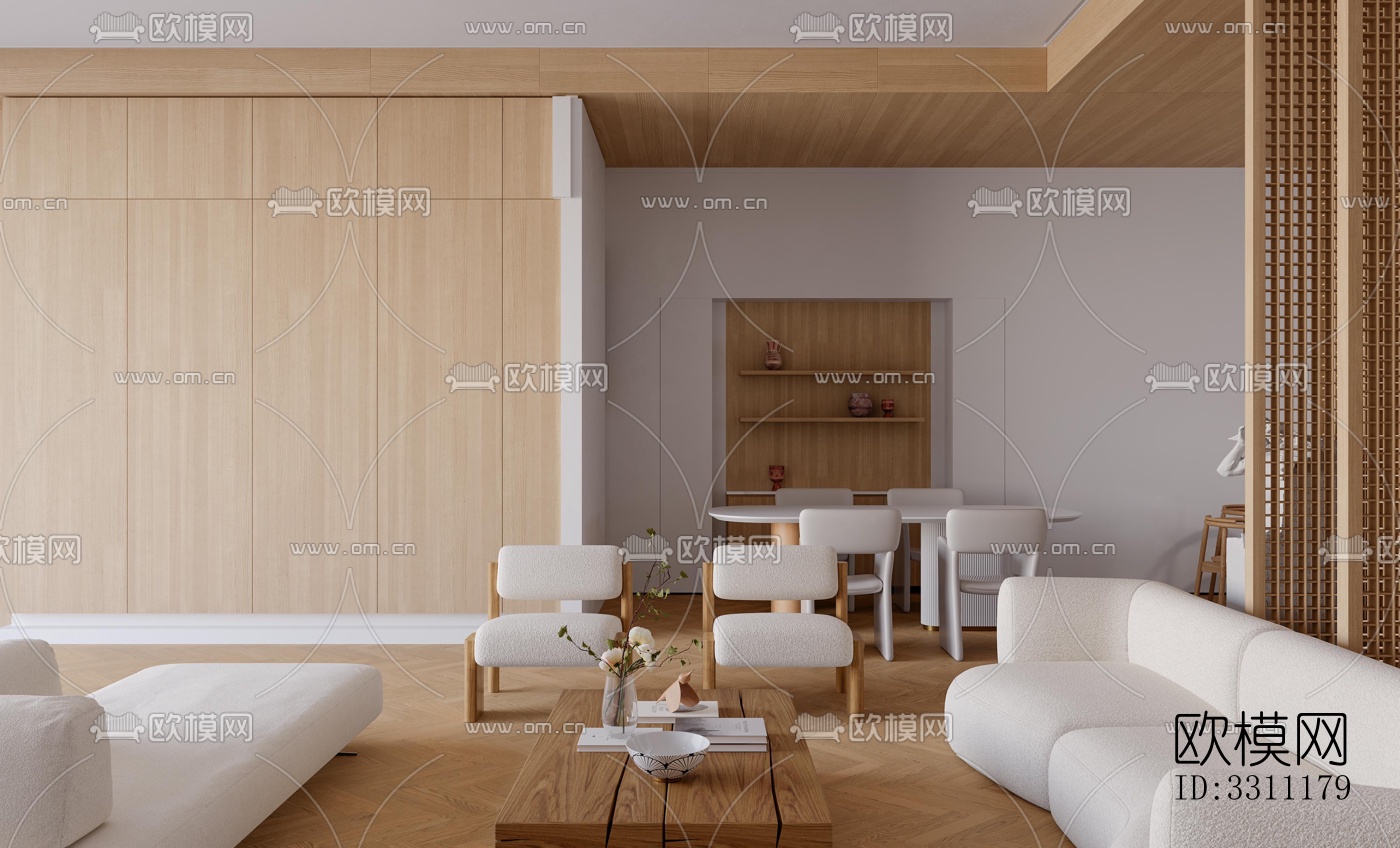 现代客餐厅效果图下载（渲染图8）