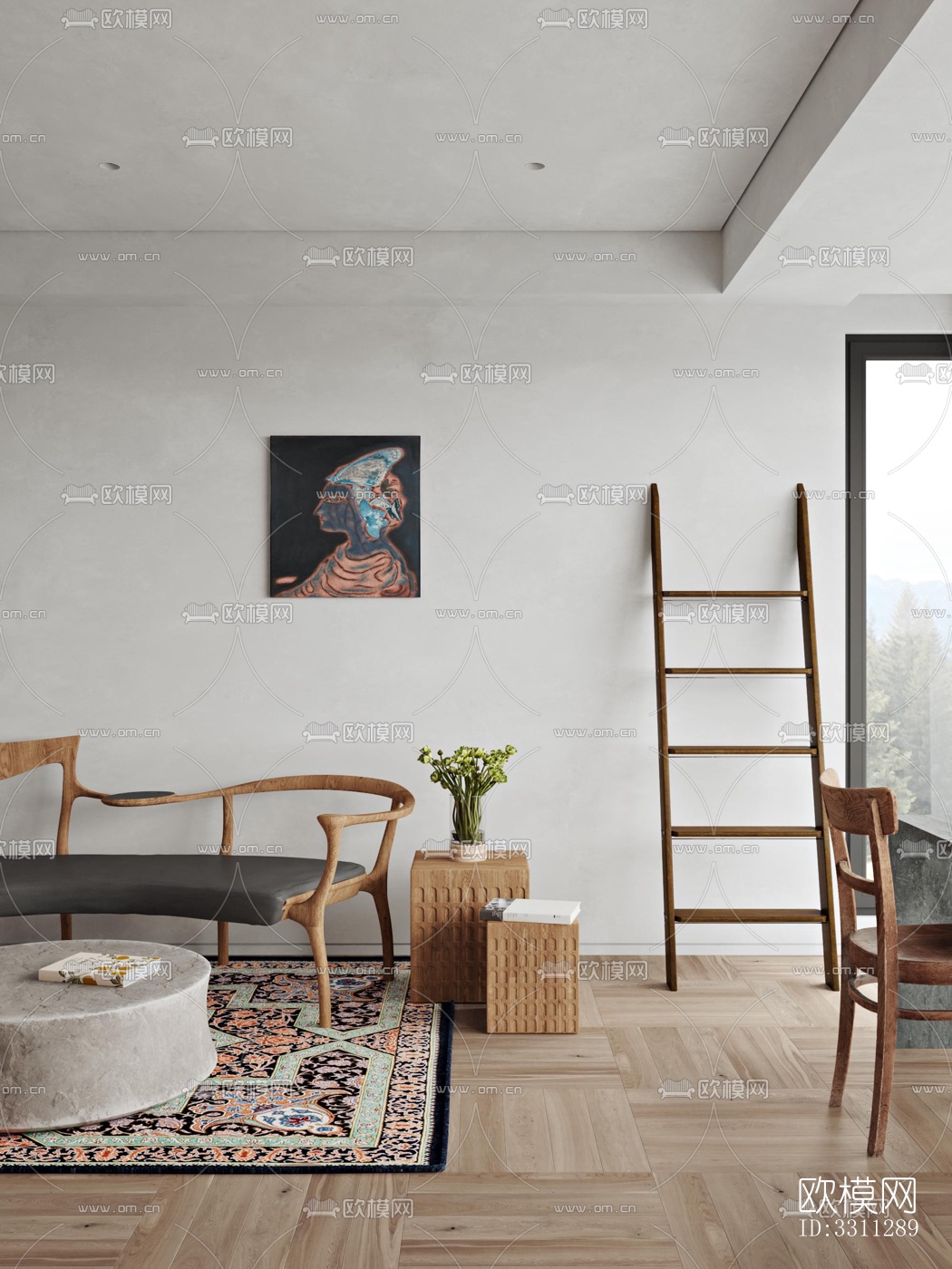 现代客餐厅效果图下载（渲染图5）