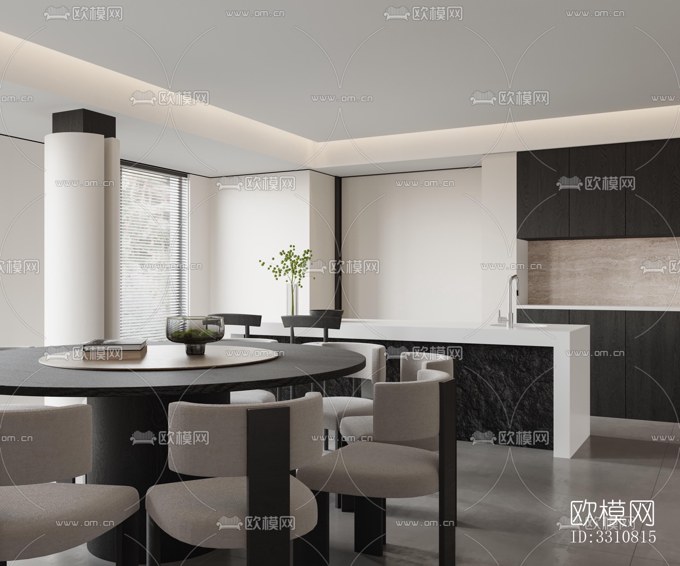 现代客餐厅效果图下载（渲染图9）