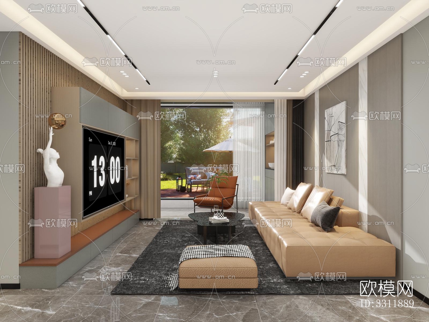 现代客餐厅效果图下载（渲染图3）