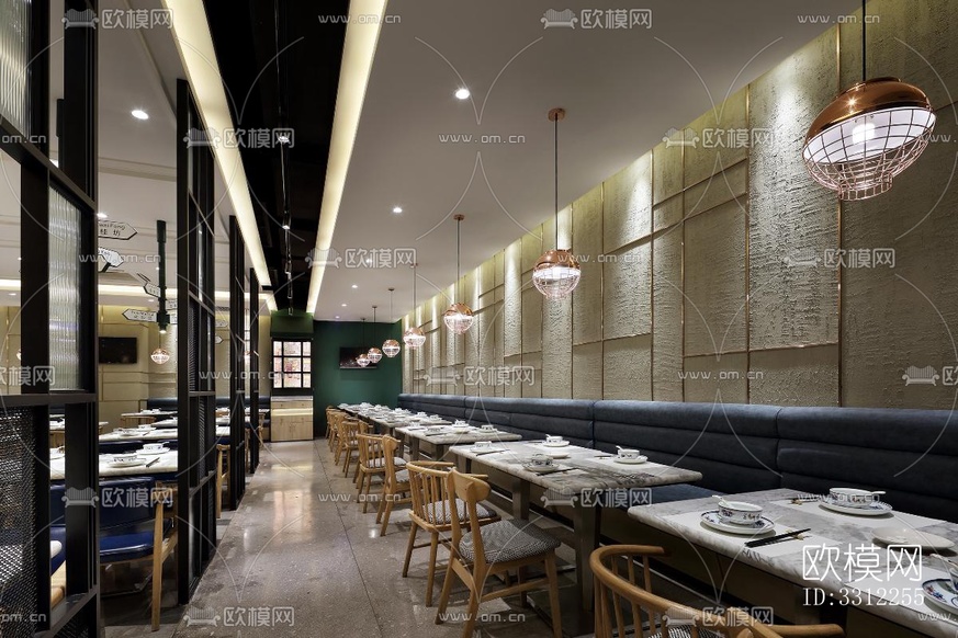 現(xiàn)代中餐廳效果圖下載(渲染圖10)