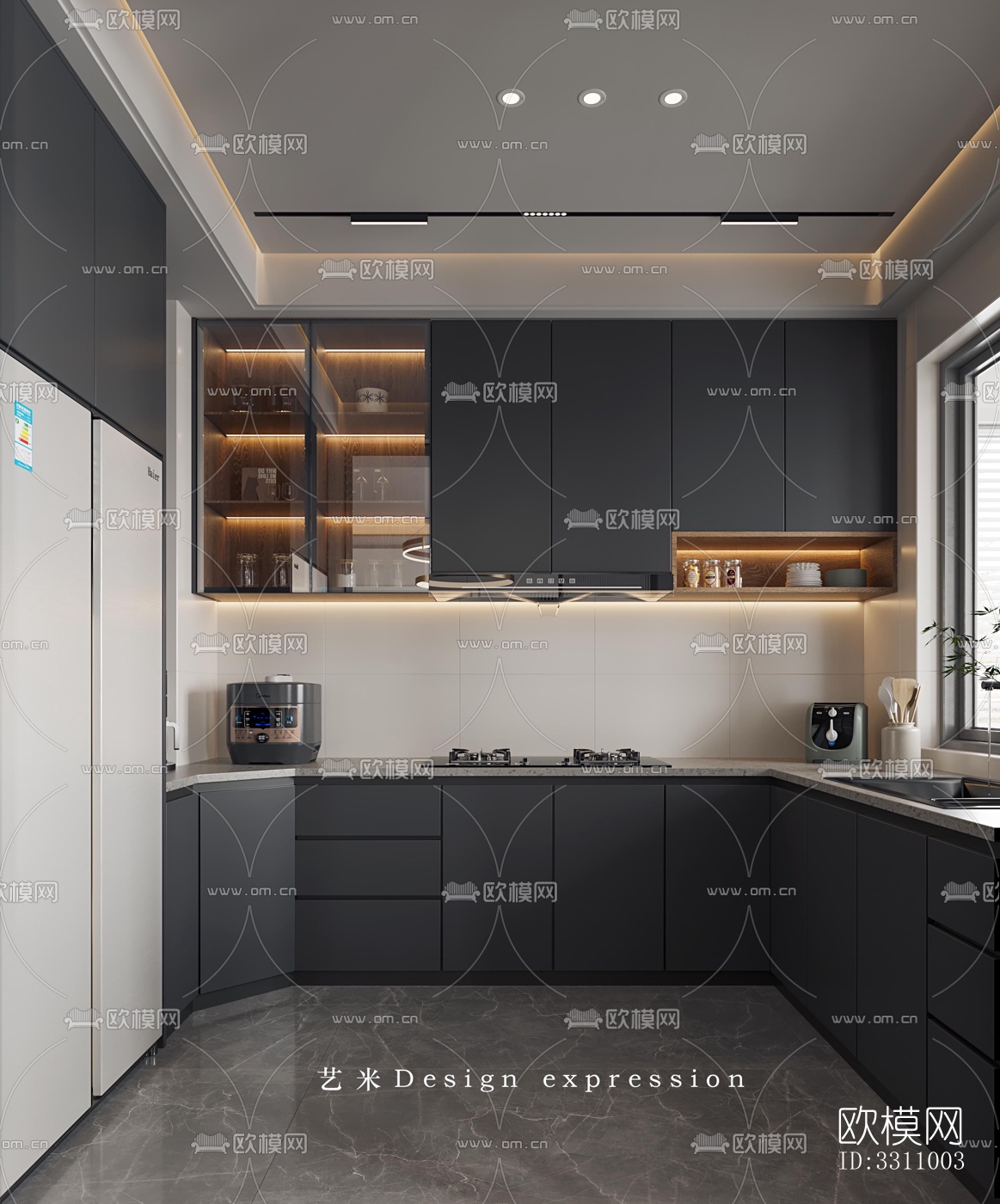 现代客餐厅效果图下载（渲染图5）