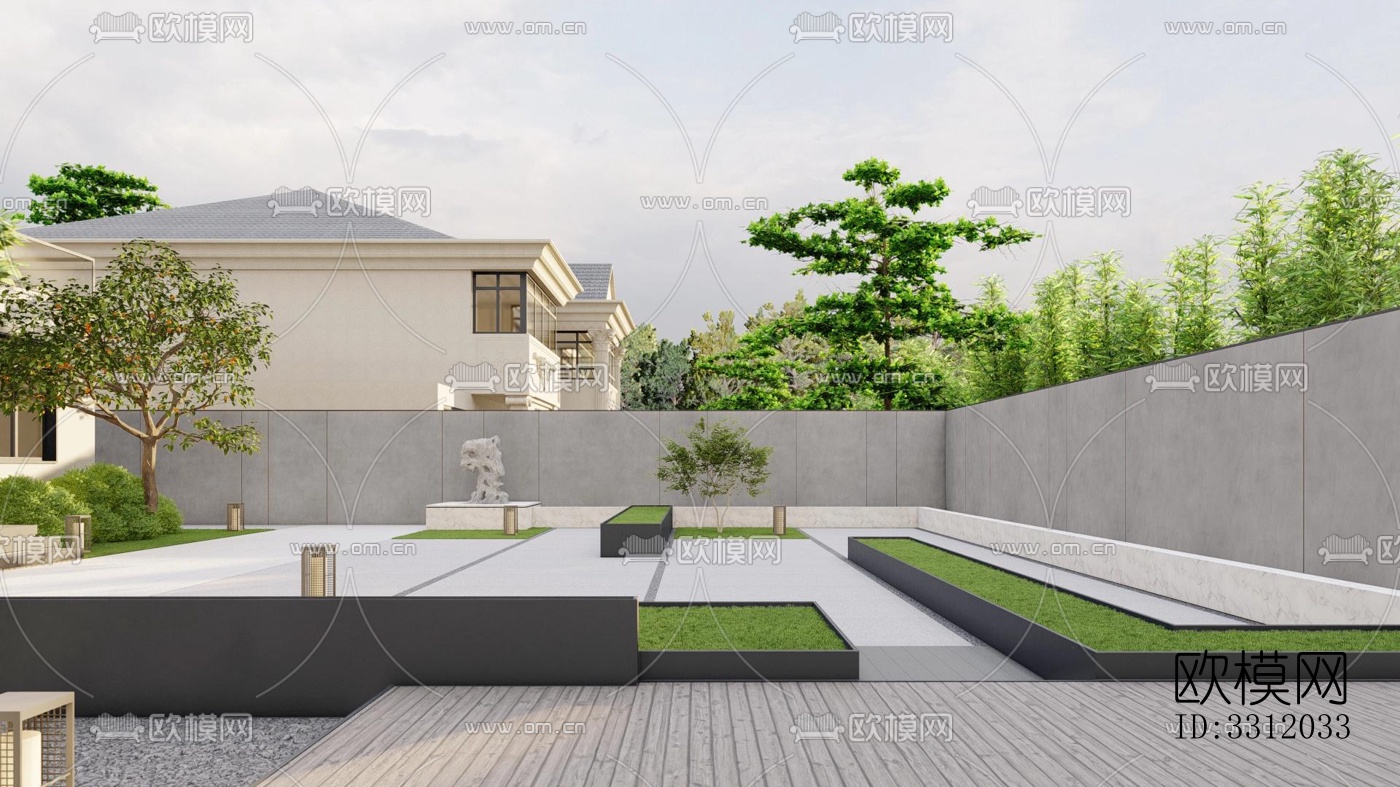 现代阳台花园效果图下载（渲染图6）