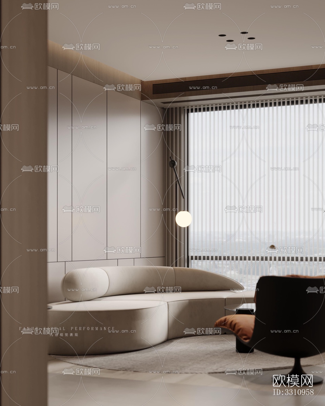 现代客餐厅效果图下载（渲染图10）