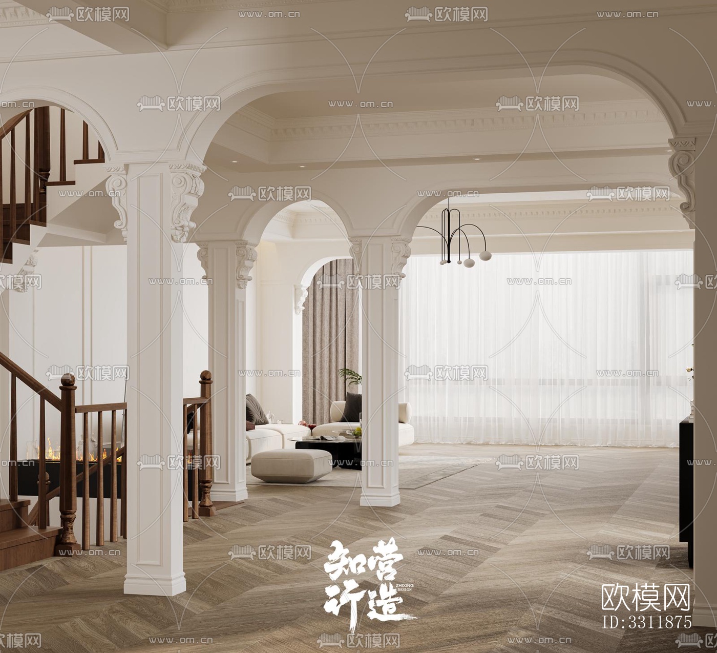 现代客餐厅效果图下载（渲染图8）