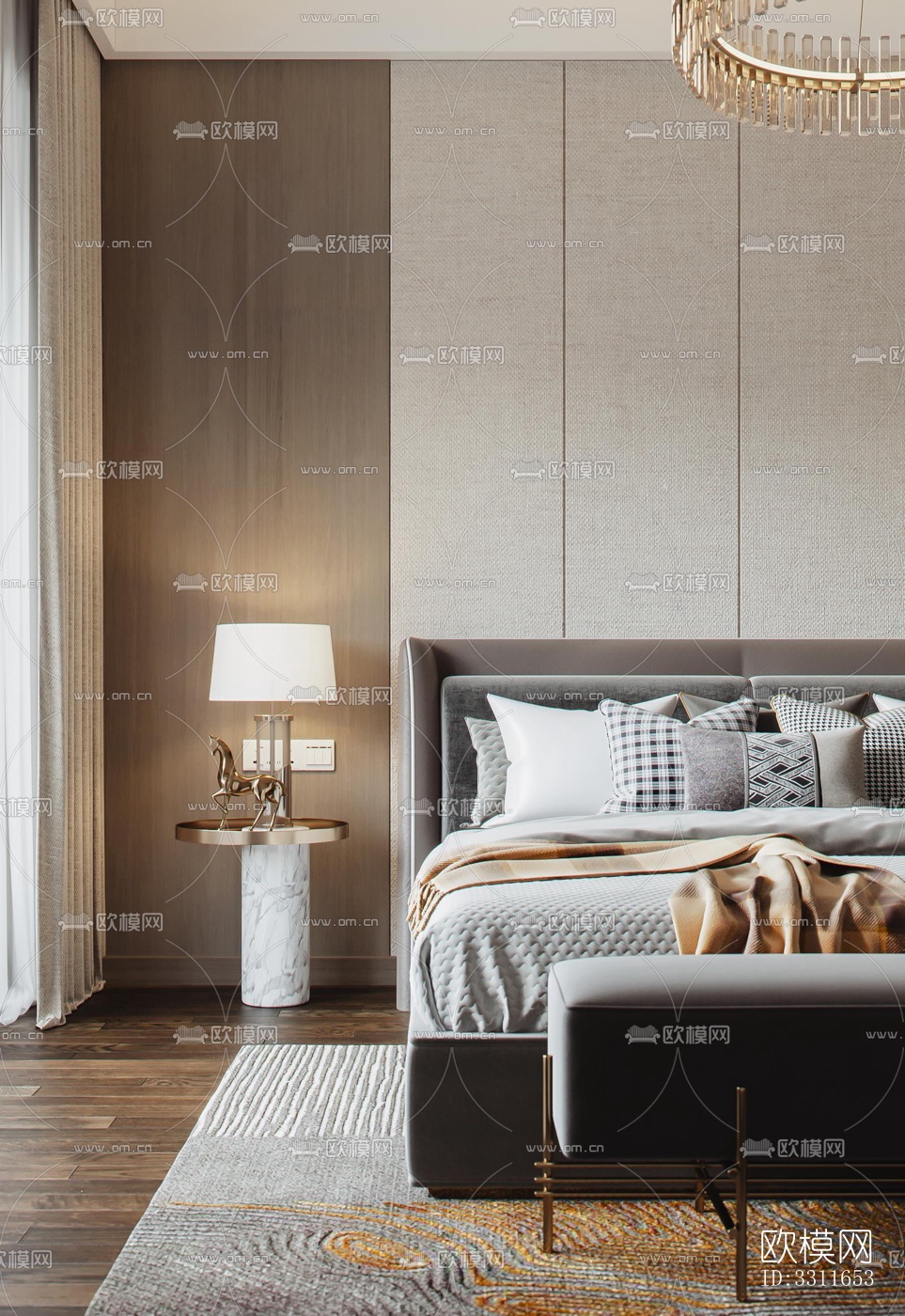 现代客餐厅效果图下载（渲染图9）