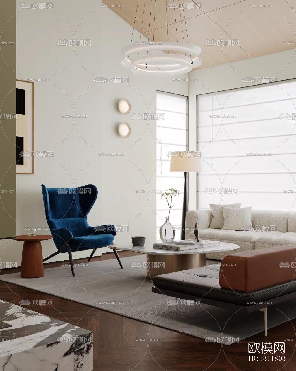 现代客餐厅效果图下载（渲染图8）