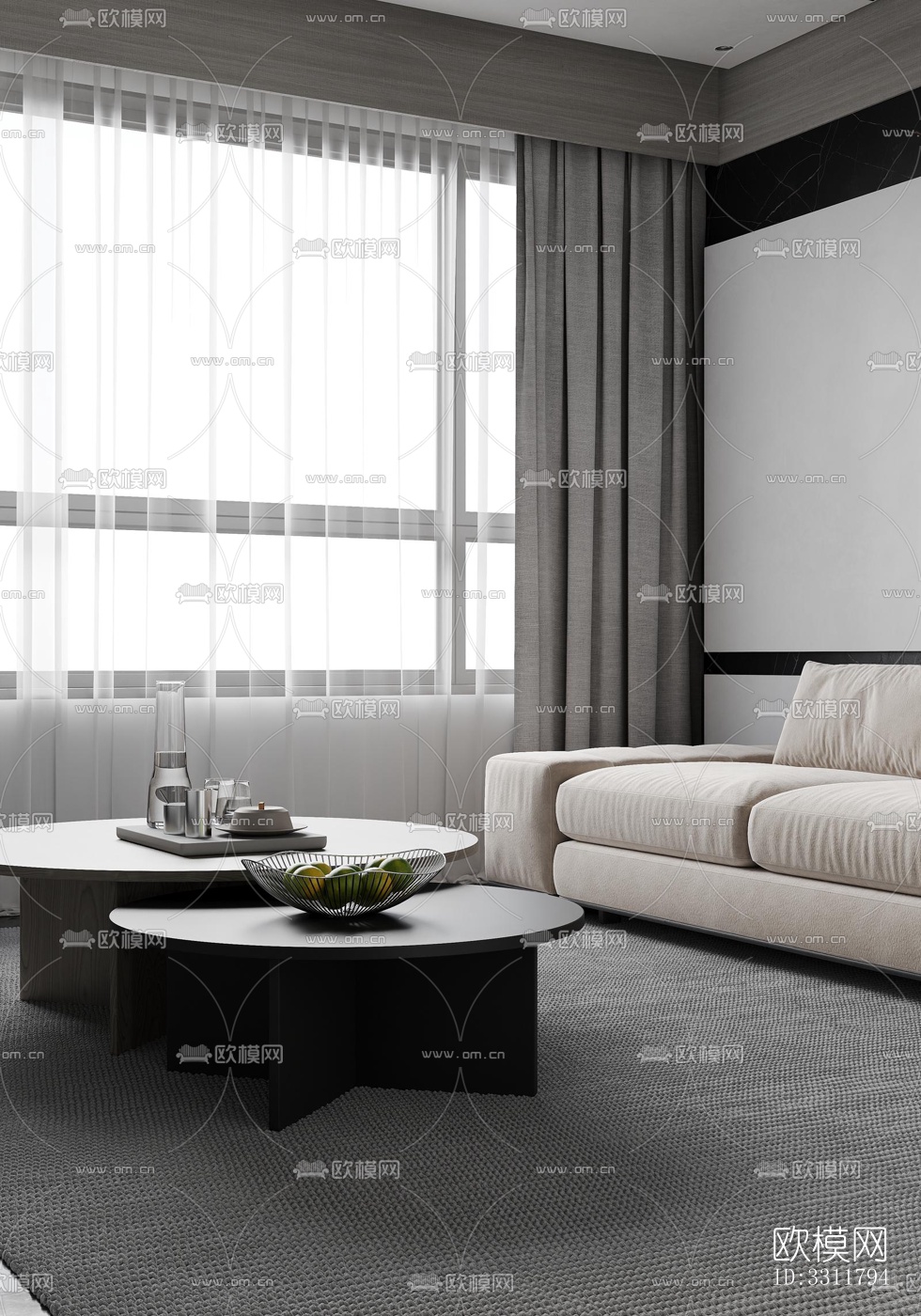 现代客餐厅效果图下载（渲染图5）