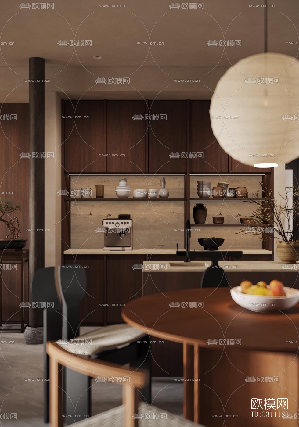 现代客餐厅效果图下载（渲染图13）