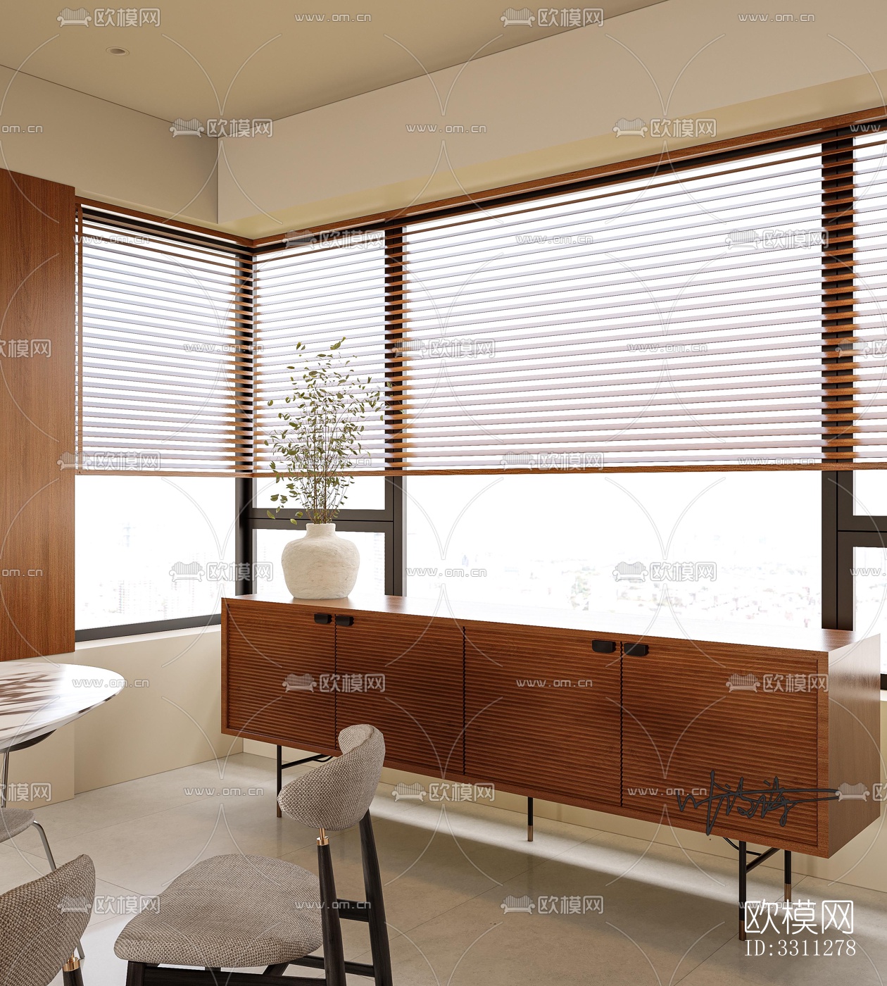 现代客餐厅效果图下载（渲染图4）