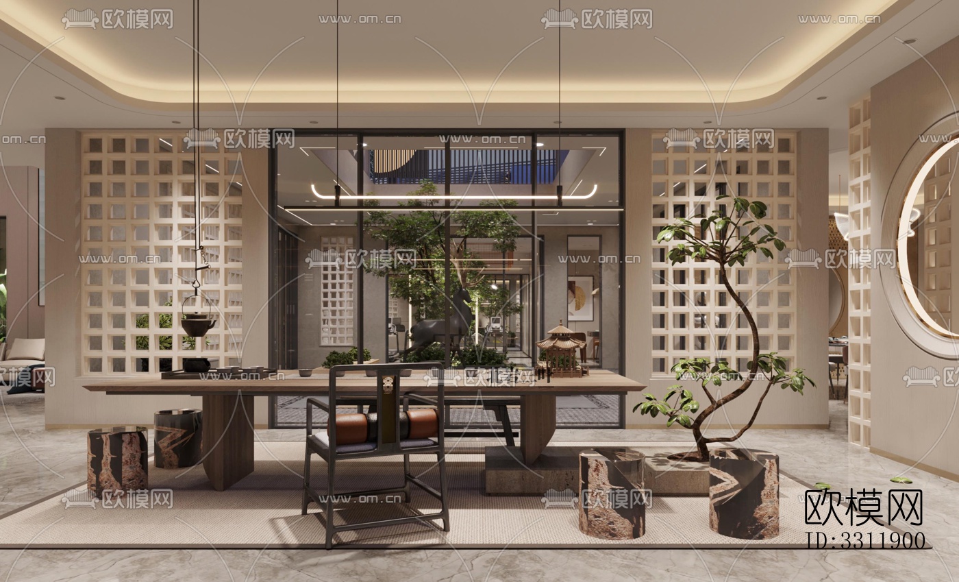 现代茶室效果图下载（渲染图4）