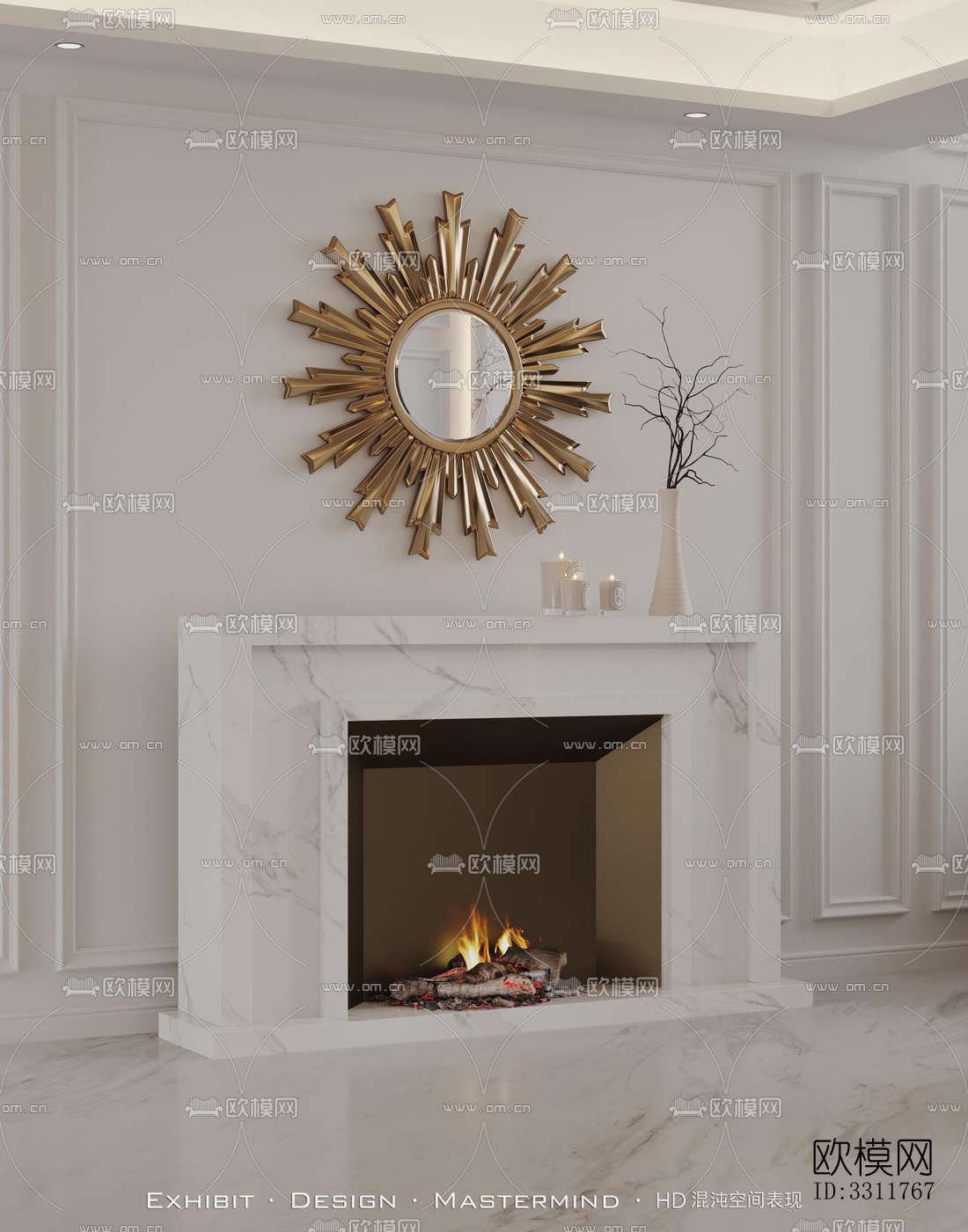 现代客餐厅效果图下载（渲染图2）