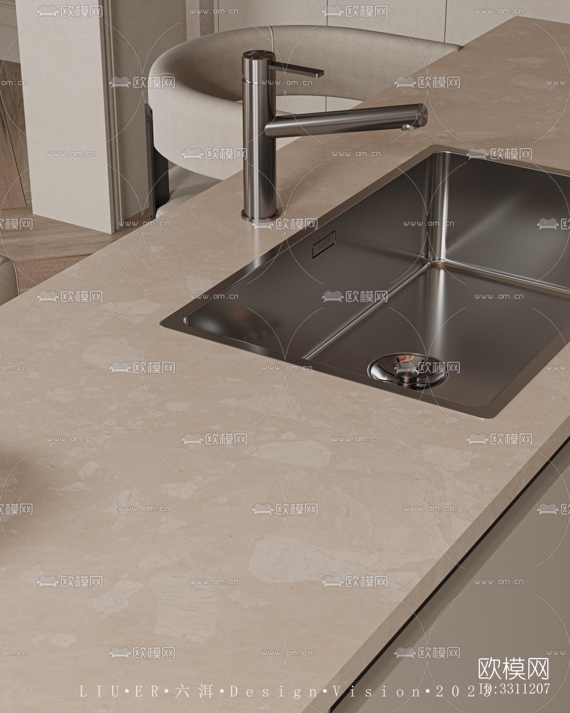 现代客餐厅效果图下载（渲染图9）