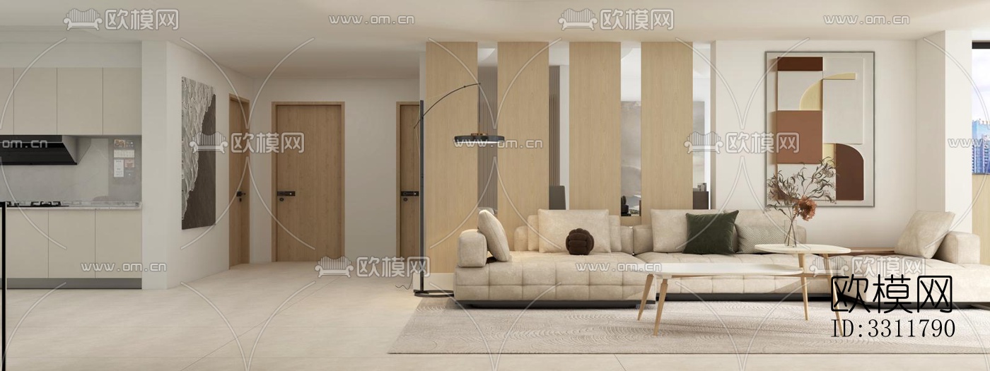 现代客餐厅效果图下载（渲染图6）