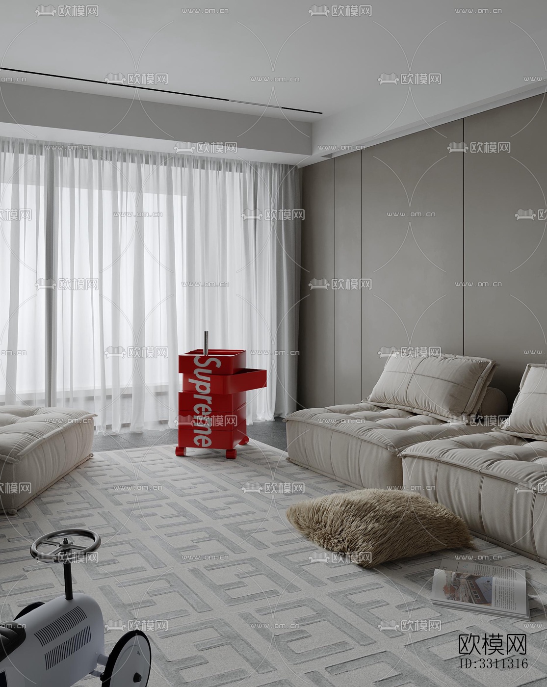 现代客餐厅效果图下载（渲染图9）