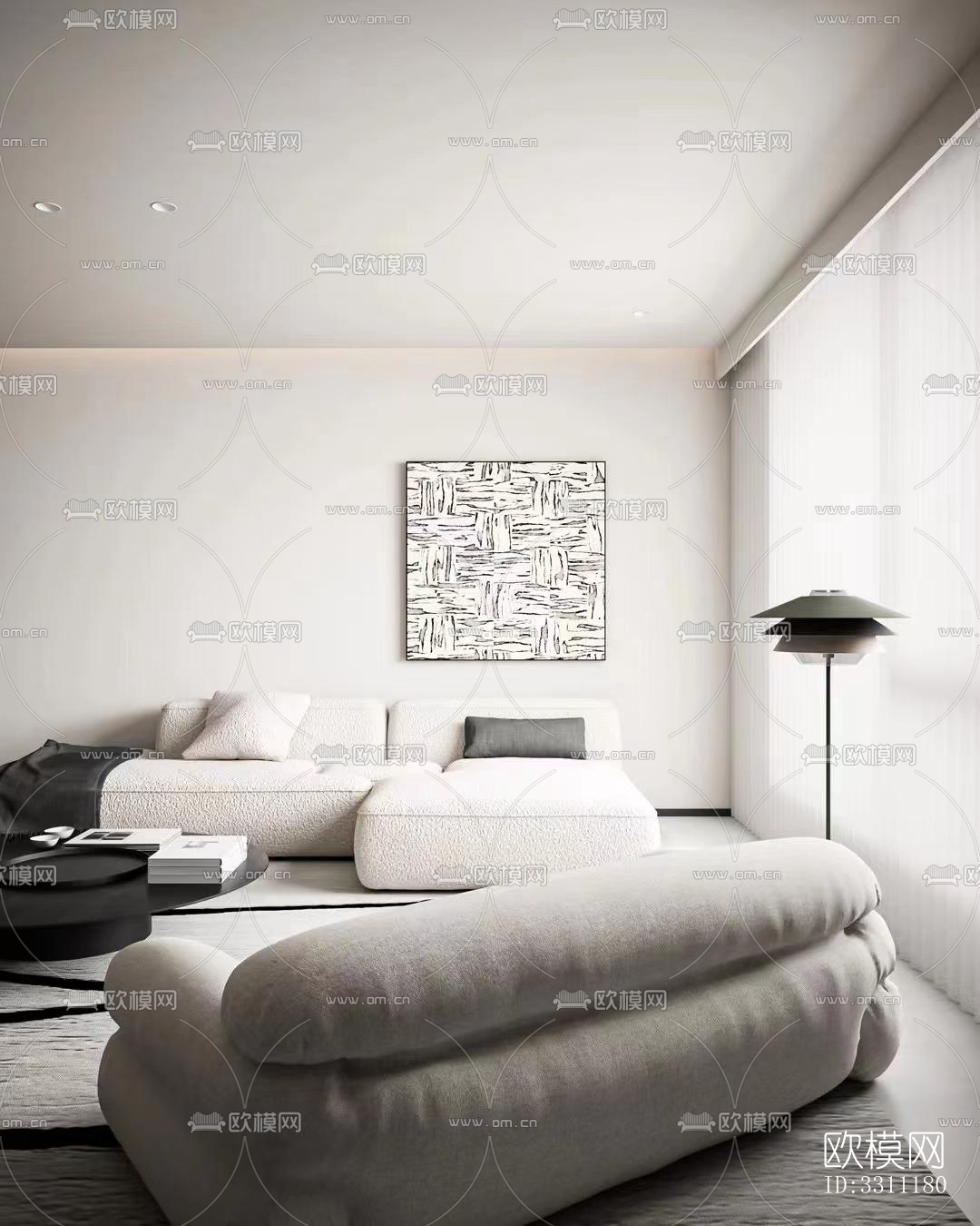 现代客餐厅效果图下载（渲染图2）