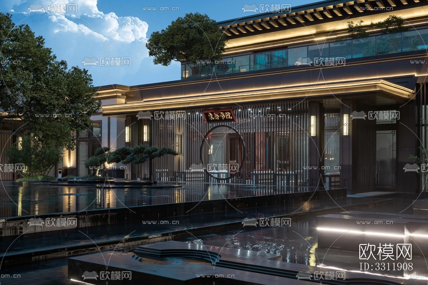 中式陽臺花園效果圖下載(渲染圖3)