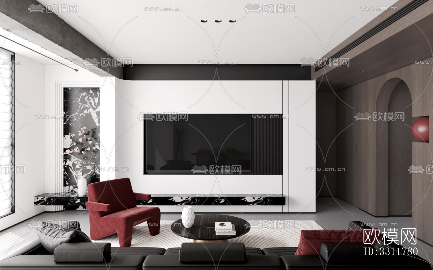 现代客餐厅效果图下载（渲染图7）