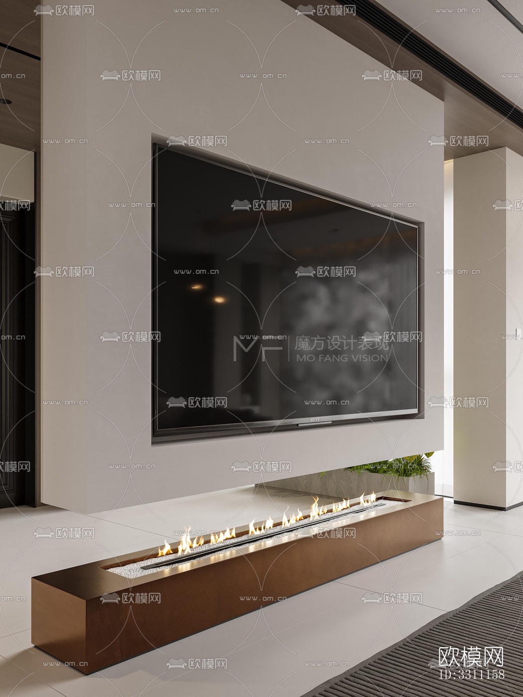 现代客餐厅效果图下载（渲染图2）