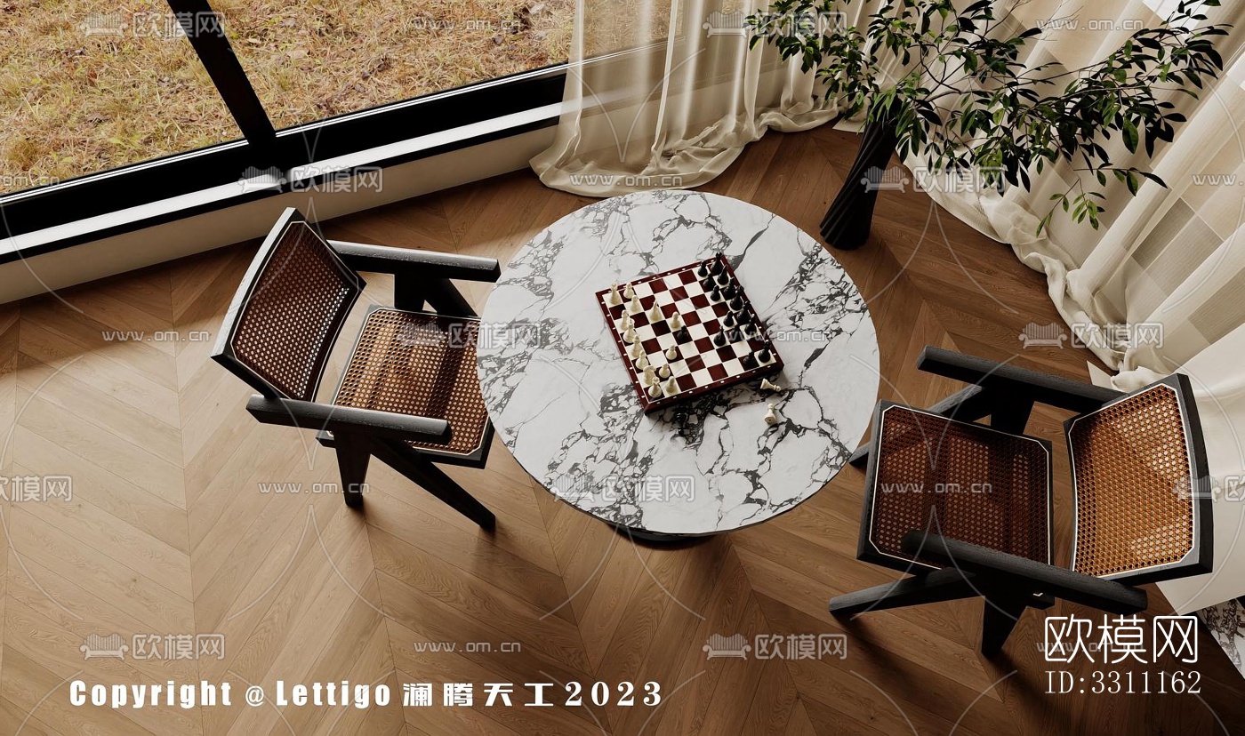 现代客餐厅效果图下载（渲染图5）