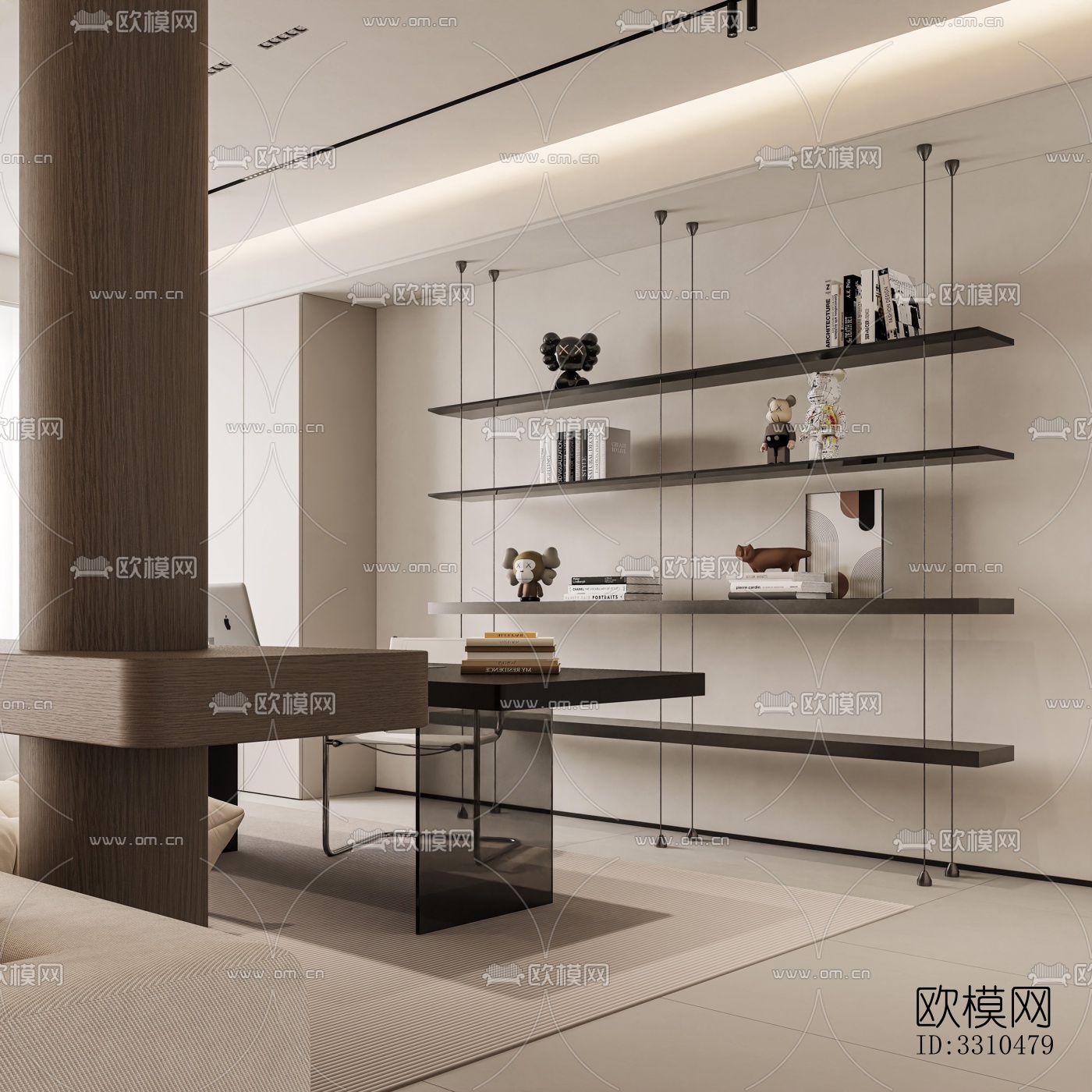 现代办公区效果图下载（渲染图3）