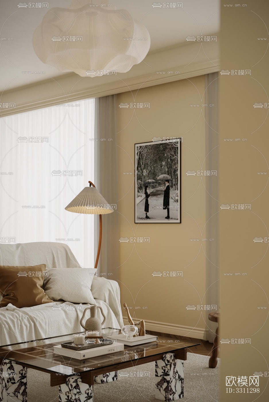 现代客餐厅效果图下载（渲染图14）