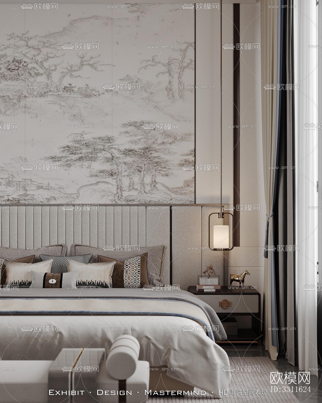 现代客餐厅效果图下载（渲染图2）