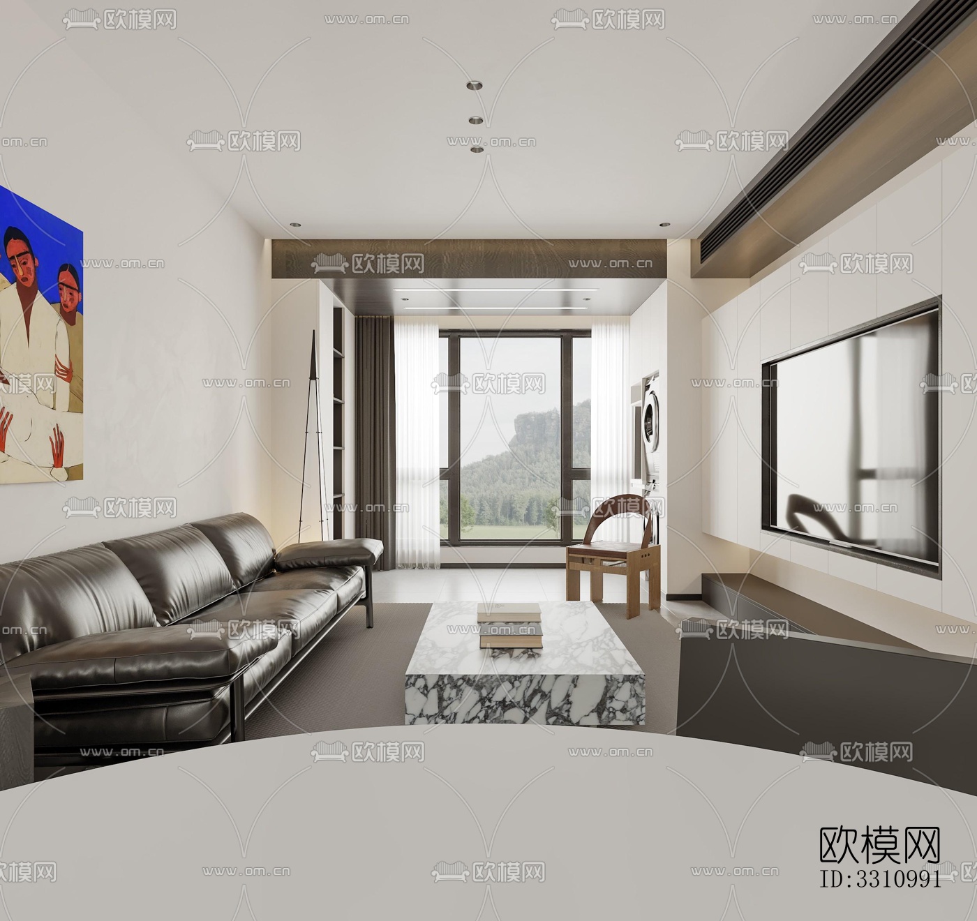 现代客餐厅效果图下载（渲染图5）