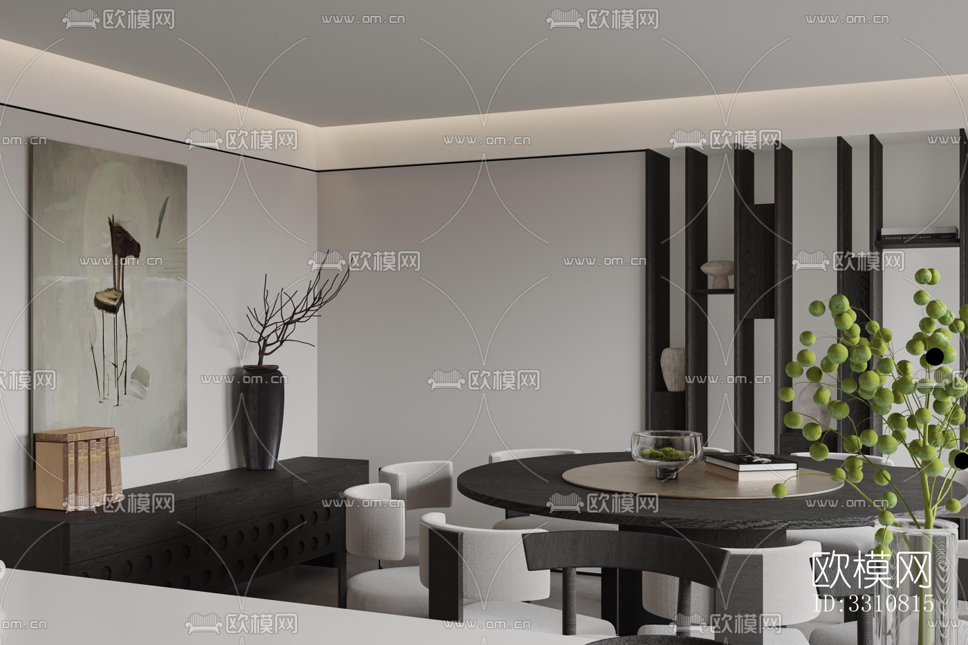 现代客餐厅效果图下载（渲染图5）