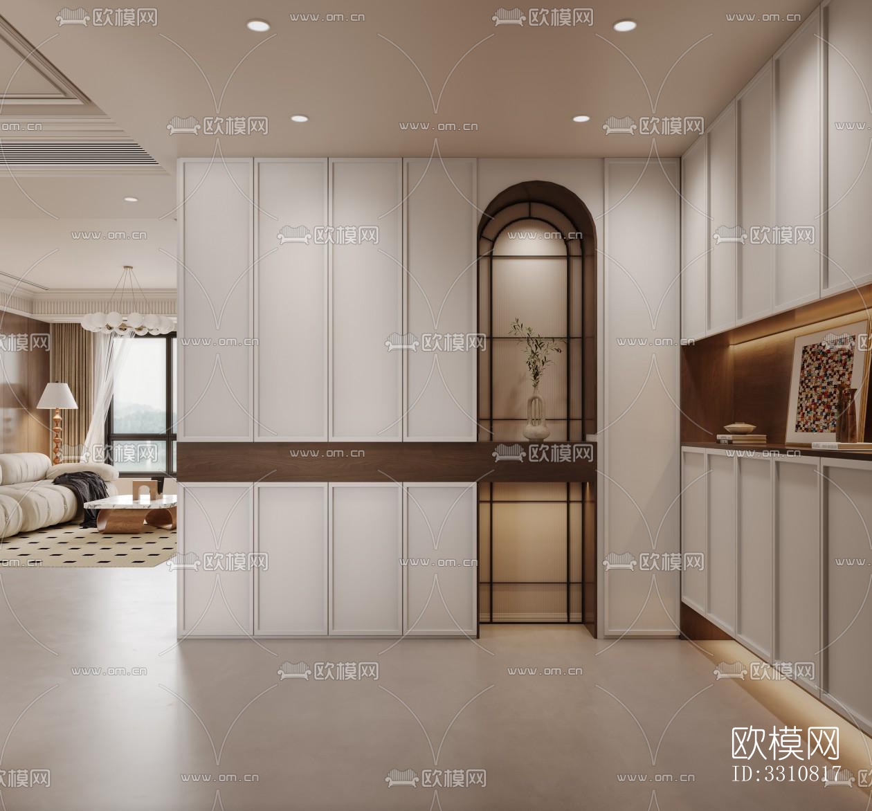 现代客餐厅效果图下载（渲染图5）