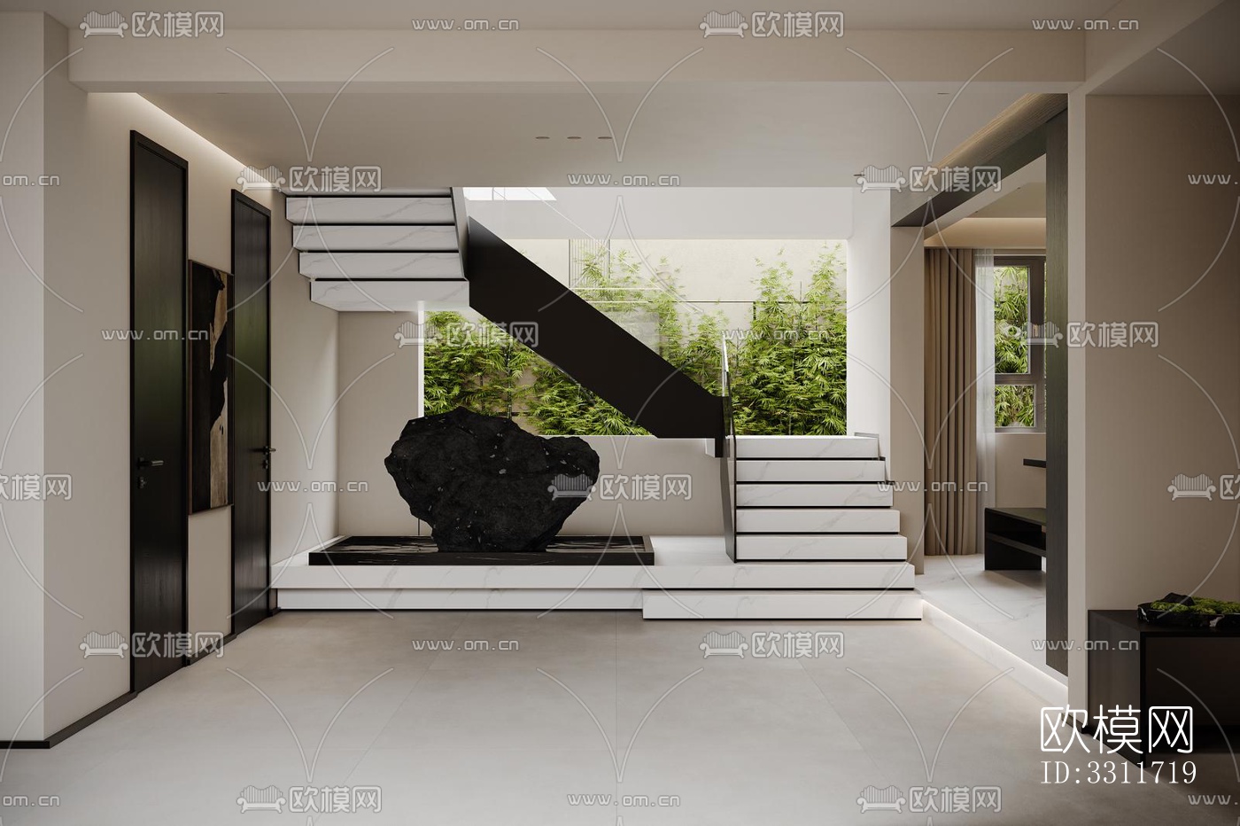 现代客餐厅效果图下载（渲染图6）