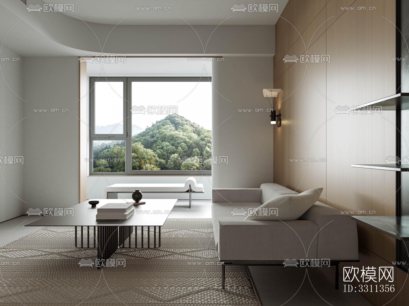 现代客餐厅效果图下载（渲染图5）