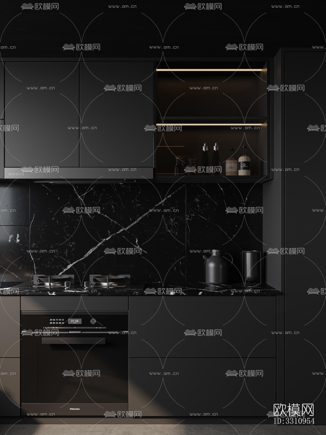 现代客餐厅效果图下载（渲染图1）